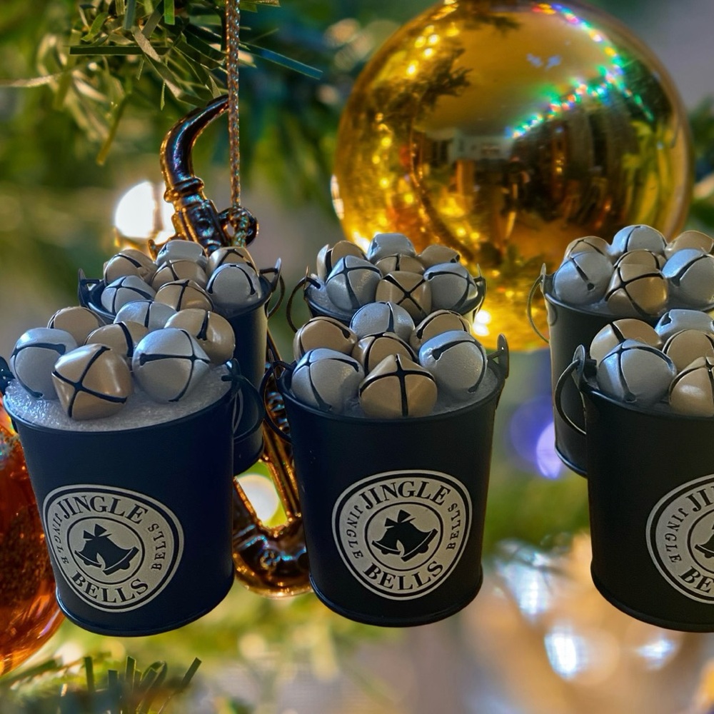 Jingle Bells Black and Silver Buckets